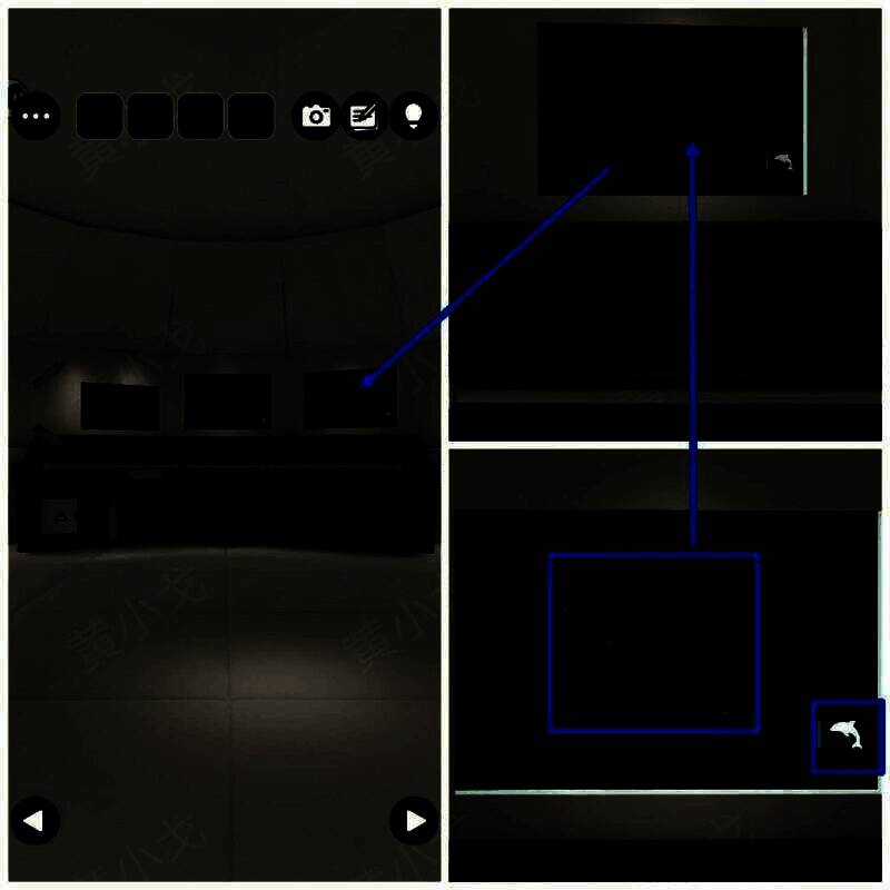右侧控制台大屏幕星象线索图