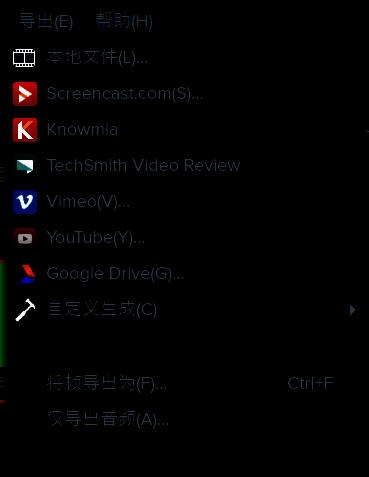 Camtasia导出选项界面图片