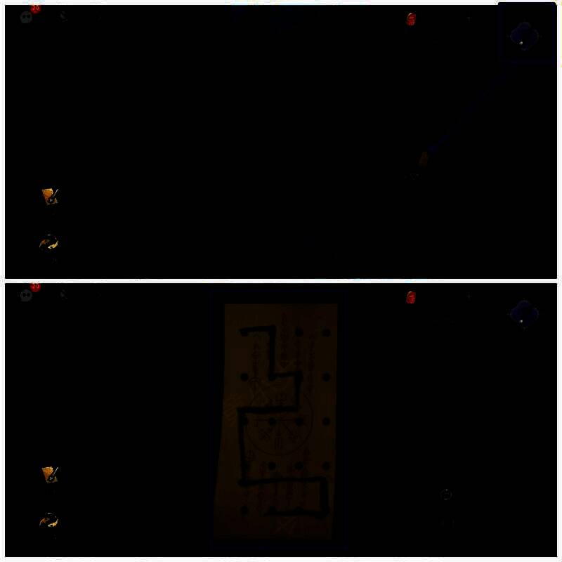 用蘸朱砂的笔画符进入幻境的画面