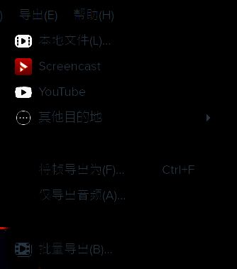 Camtasia 导出本地文件选项界面