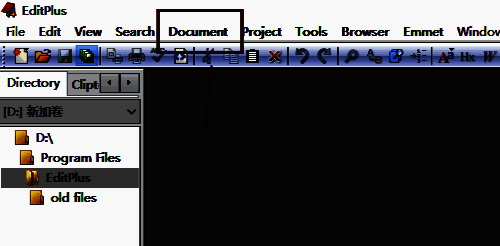 点击工具栏中Document选项的界面图