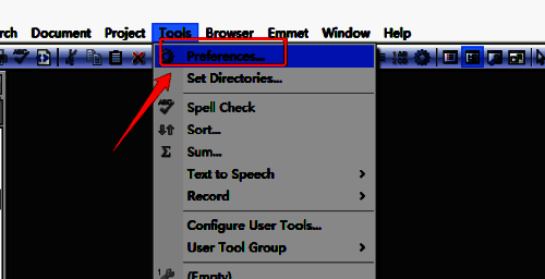 点击Preferences的界面图片