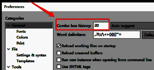 设置历史记录个数的界面图片