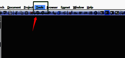 点击EditPlus上方Tools菜单的界面图
