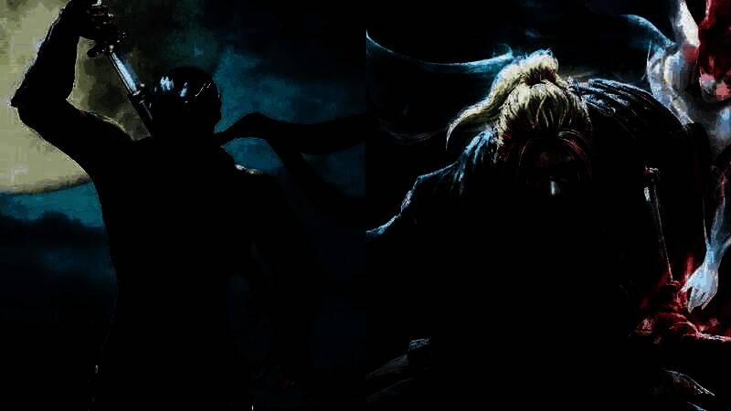 Team Ninja最新作品宣传图，展示游戏主角与敌人激烈对抗的场景