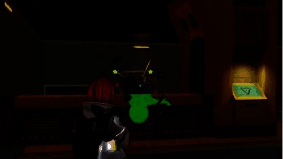 桃桃为队友施加护盾，身后站着一只巨大的机械恐龙，准备投入战斗