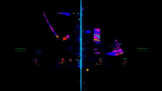 霓虹深渊2游戏画面，角色在赛博朋克风格的场景中激烈射击