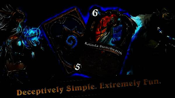 《炉石传说》游戏卡牌对战场景，华丽特效与精致插画交织