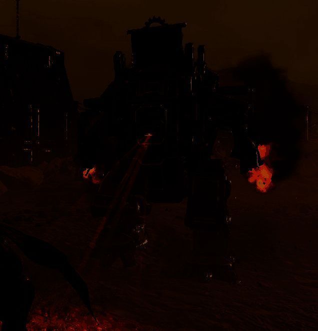 《绝地潜兵2》根除任务中巨型者被炸断手臂的瞬间画面，火花四溅，场面震撼