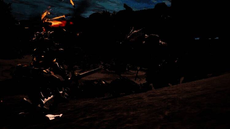 空中战斗画面，两架机甲高速追逐并交火