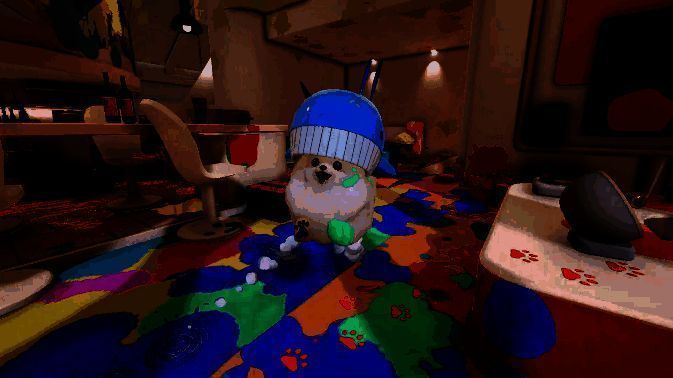 狗狗用爪子推开书架，书籍掉落满地