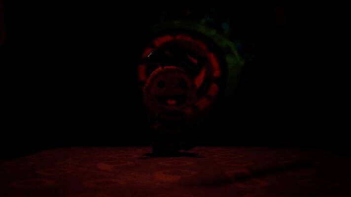 游戏内场景截图，麻布仔攀爬在高低错落的平台上，背景呈现卡通风格的梦幻森林