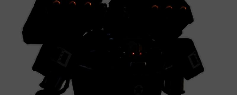 火箭蹂躏者背部搭载火箭吊舱，正在瞄准射击