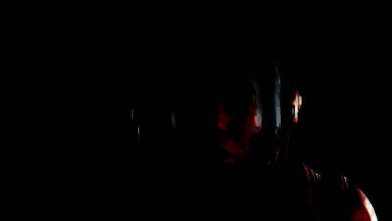 游戏宣传图展示科幻恐怖氛围，外星环境阴森诡异