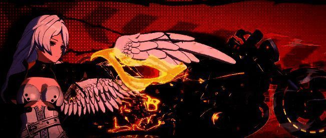 技能释放时的特效展示，摩托车周围环绕着蓝色能量波动