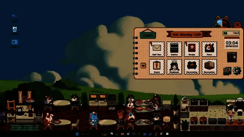 咖啡馆内部温馨场景，桌上摆放着精致的咖啡杯与甜点