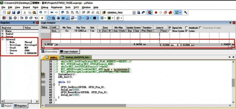 调试信息窗口，显示Internal标签下的运行时间数据