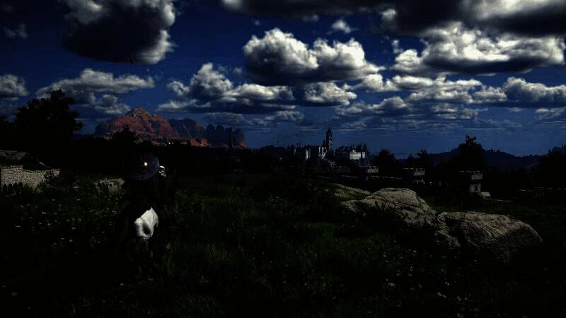 《红色沙漠》地图探索场景，展现广阔开放世界