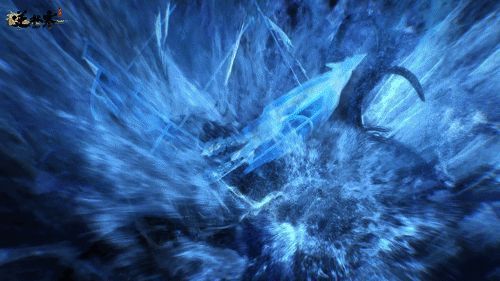 沧澜释放终极技能【云舰征渡】，巨型战舰轰然撞击目标区域