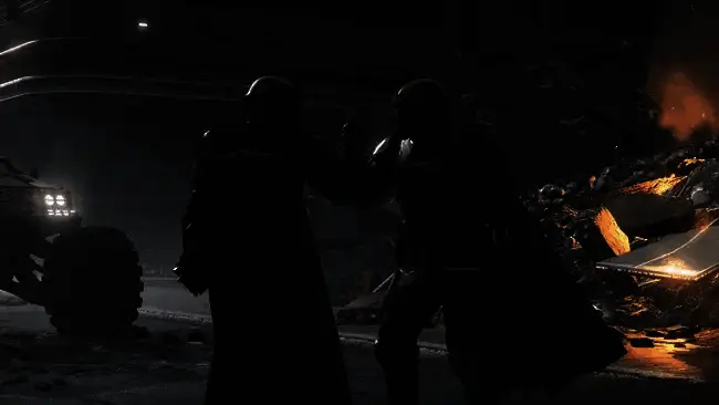 《地狱潜者2》玩家角色身披虚拟披风的游戏截图