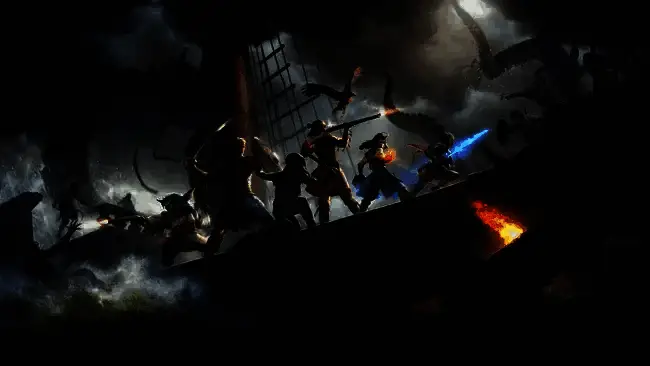 Sawyer手持平板电脑展示《永恒之柱》系列美术设定图