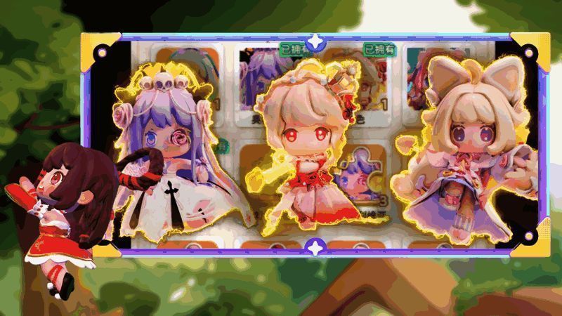 稀有角色卡牌展示图，突出SS级角色的立绘与技能特效