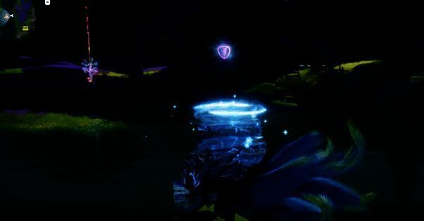 霜雷狼释放技能形成坚固冰层，玩家可安全穿越湍急河流