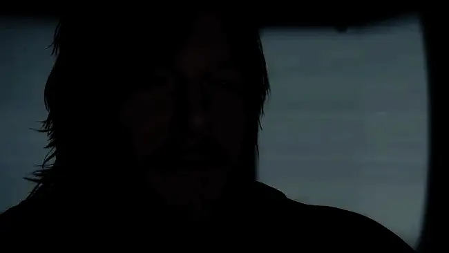 Woodkid与小岛秀夫在录音室中讨论配乐细节，背景为《死亡搁浅2》的游戏画面