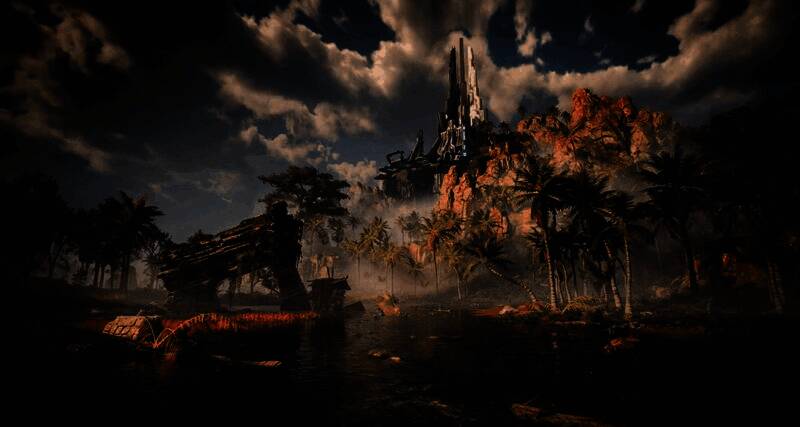 《荒野起源》游戏截图：玩家与多名好友共同建造基地的场景