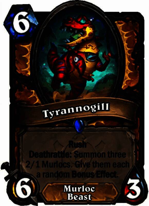 Tyrannogill卡牌原画，巨大鱼兽吞噬敌人并召唤小鱼军团