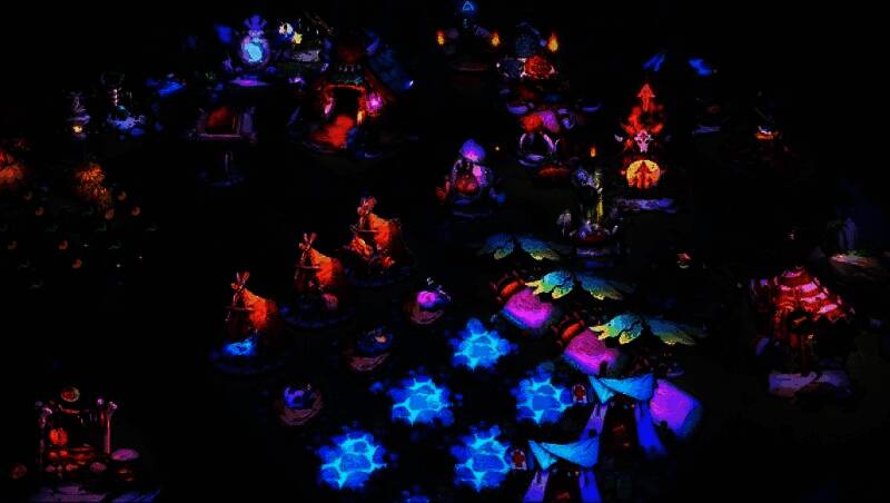 迪诺兽在秘境中探索，周围环境险峻神秘