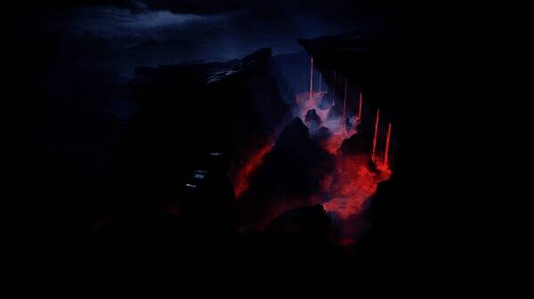 多个角色在基地内忙碌，背景是荒凉的外星地表