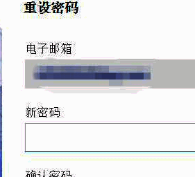 密码重置界面，用户正在输入新密码并确认