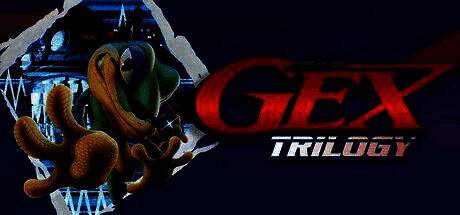 《GEX三部曲》游戏画面展示壁虎主角在电视世界中跳跃的场景