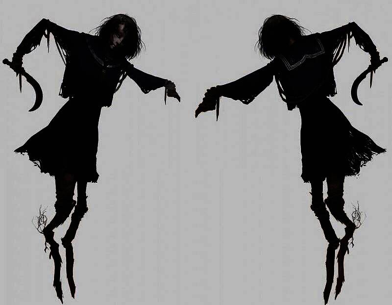 Oi-omoi怪物形象，由多个玩偶部件组成的聚合体，充满心理恐怖元素