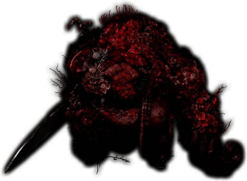 多张怪物设定图合集，展现《寂静岭f》丰富的恐怖美术设计