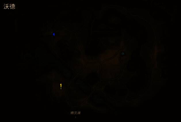 精灵湖海边场景截图，标注船只位置为奸细藏身点