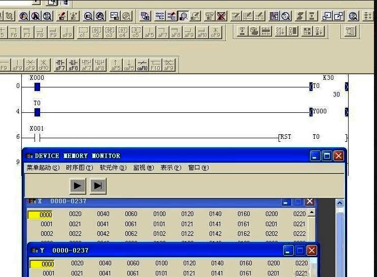 仿真测试界面展示X输入自锁与复位操作演示