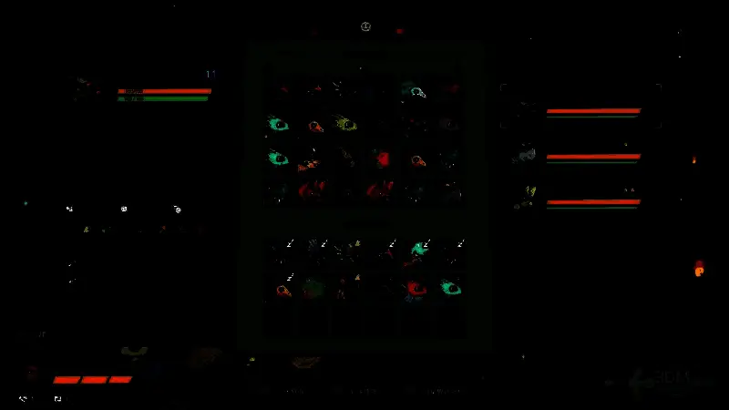 多角龙在战斗中的攻击画面，周围有散射与铁蒺藜图腾特效