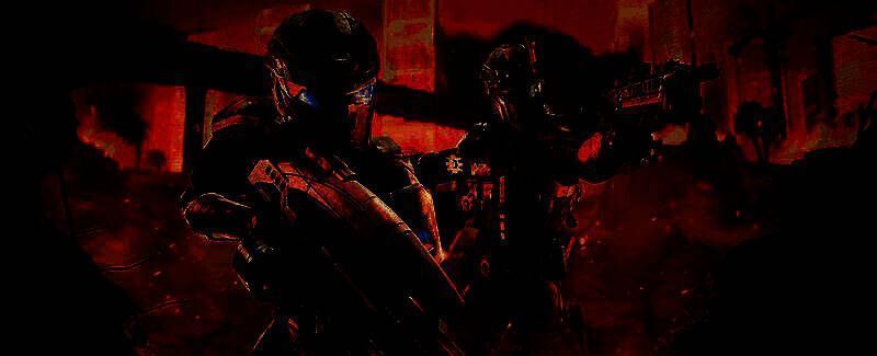 三款《质量效应》联名皮肤展示图，武器外观极具未来科技感