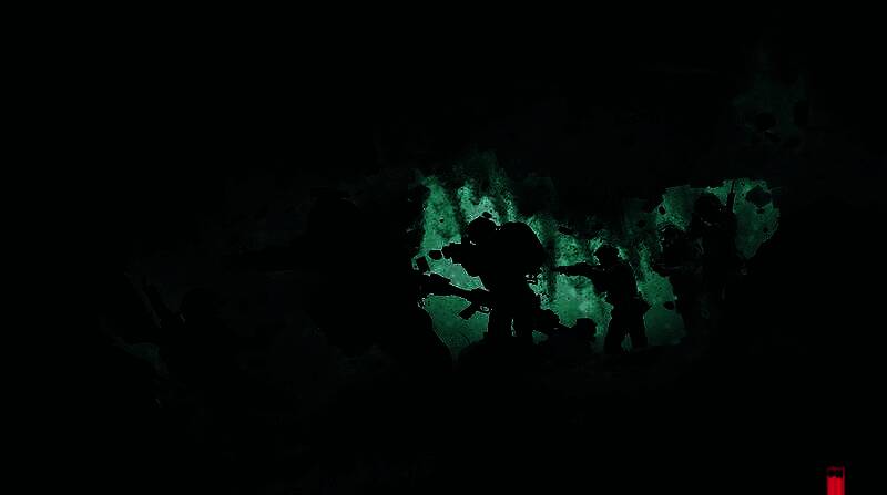 概念图显示玩家角色在废墟间穿行，地面覆盖着不明液体，空中漂浮着有毒烟雾