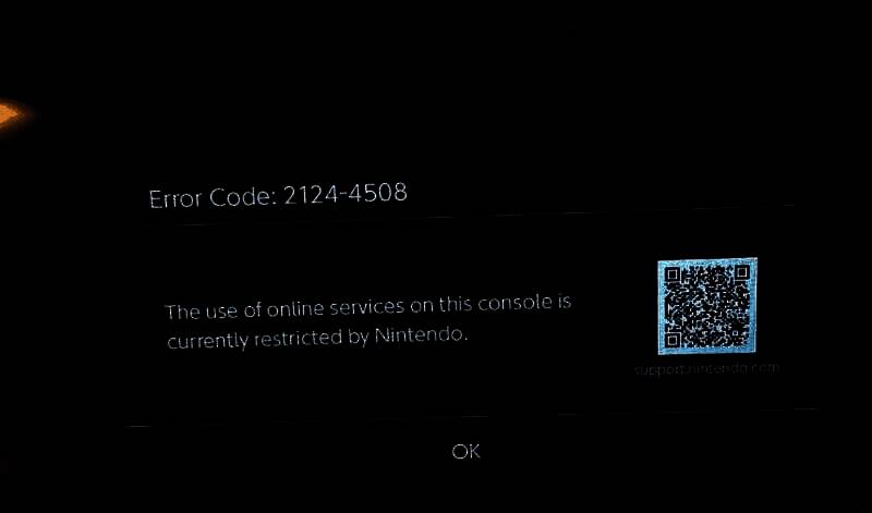 玩家社交媒体截图，显示主机无法连接任天堂在线服务