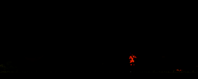 游戏主视觉图，主角Exia站在废墟之中，身后是被病毒感染的建筑物