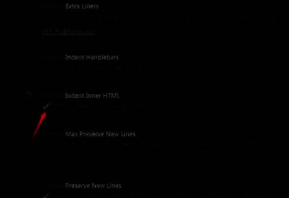 成功设置后的HTML代码自动缩进效果展示图