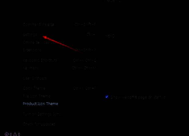 Vscode设置界面左侧选项卡，突出Notebook设置项