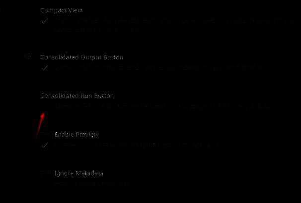 设置已勾选的Consolidated Run Button界面，提示自动保存成功