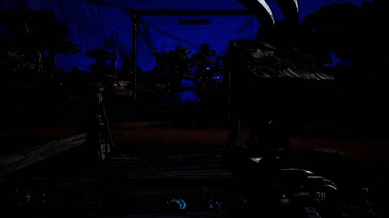 角色在废土世界中搭建临时营地，休整补给