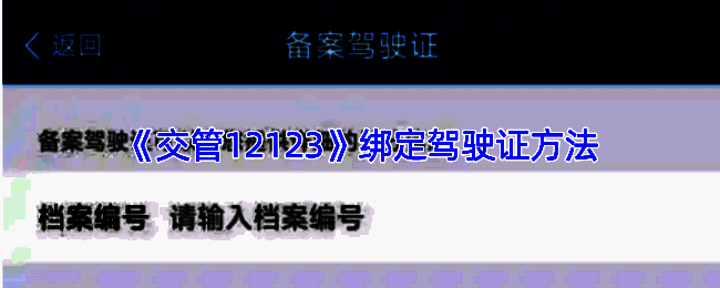 交管12123APP界面展示，显示备案驾驶证选项位置