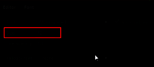 字体大小调整后的代码界面效果展示图
