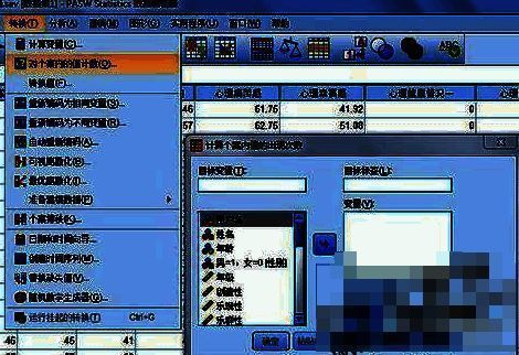 SPSS菜单栏选择转换选项
